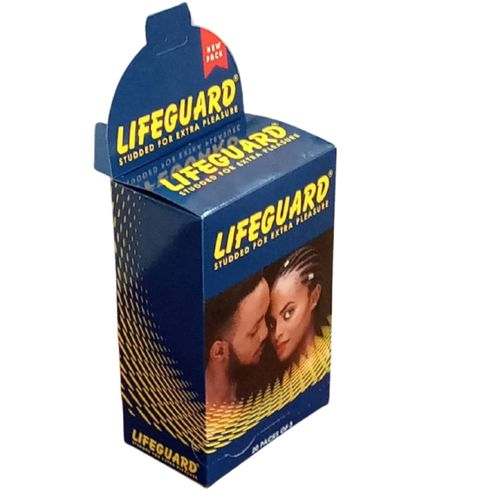 Life Guard Condom, Studded for Extra Pleasure – Blue	