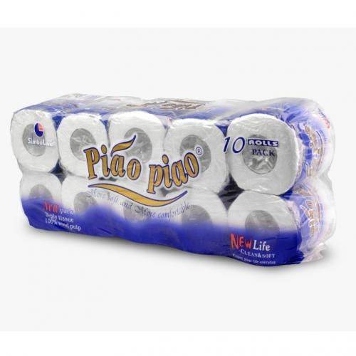 Piao Piao Pack of 10PCs Piao Piao Premium Toilet Paper – White, Blue	