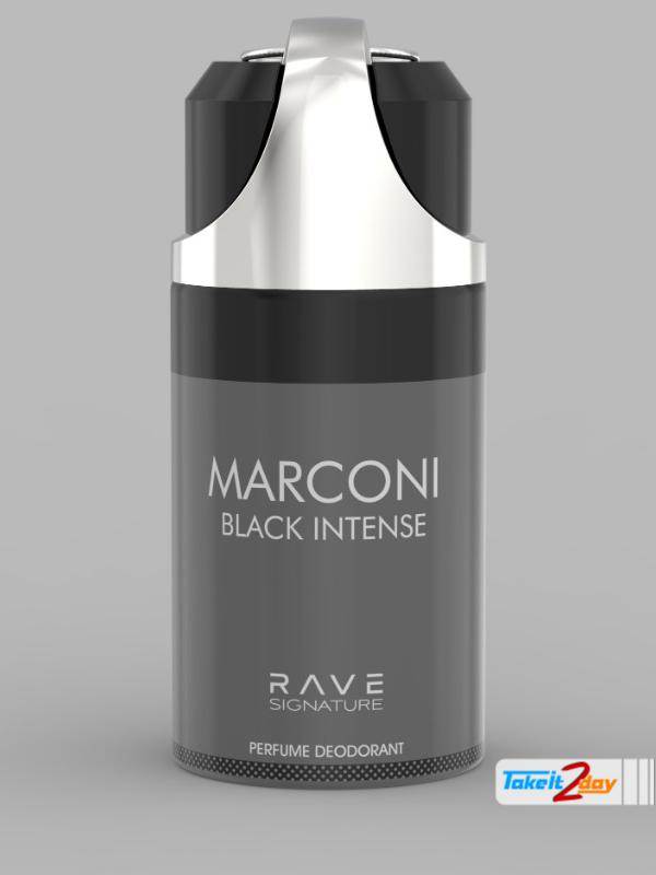 Rave signature marconi black intense perfume deodorant body spray for man 250 ml