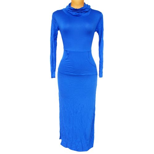 Generic Women’s Pull Neck Maxi Dress – Blue