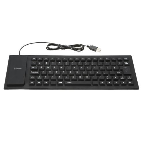 Original Accessories USB Flexible Foldable Silicone Gel Keyboard for PC – Black	