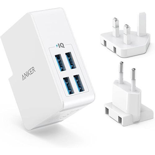 Anker PowerPort 4 Lite 27W 5.4A 4-Port USB Charger – White
