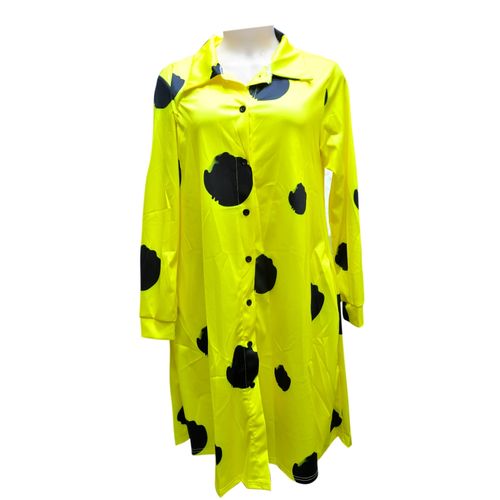 Generic Elegant Shirt Dress – Yellow