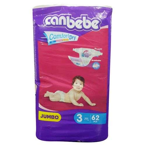 Canbebe Comfort Dry Baby Pampers – 3 Mid * 62pcs – 4-9kg	