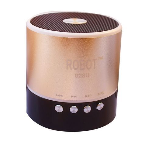 Robot 028U Mini Speaker With FM Radio & Memory Card – Rose Gold