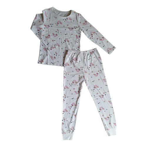 Asda George Girls Asda Rainbows & Stars Print Pajama Set – White, Multicolor	