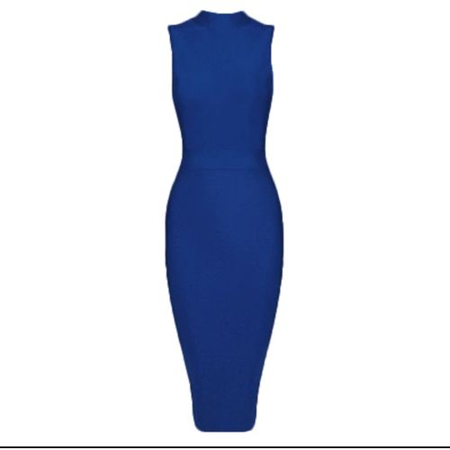 Generic Women’s Knee Length Bandage Dress – Blue