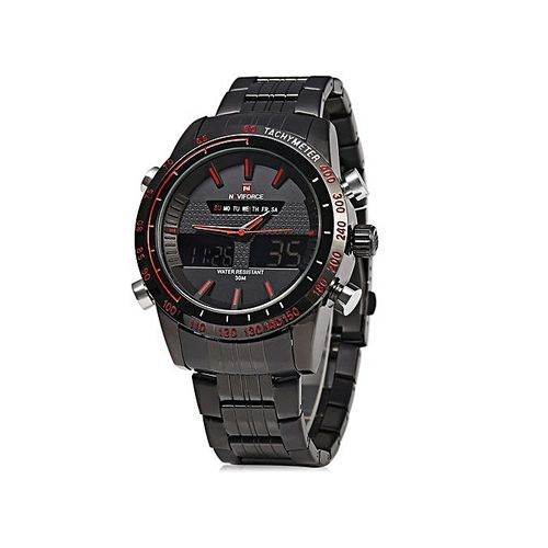 Naviforce Stainless Digital And Analog Men’s Watch – Black Red