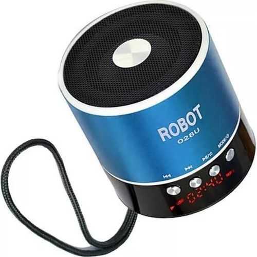 Robot _028U Mini Speaker With USB, Memory Card Slot & FM Radio – Blue