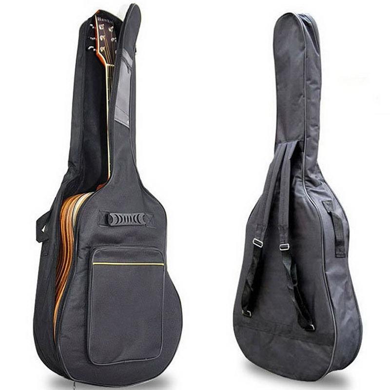 Black Guitar Soft Bag Fit Acoustic Guitar Padded Straps Case