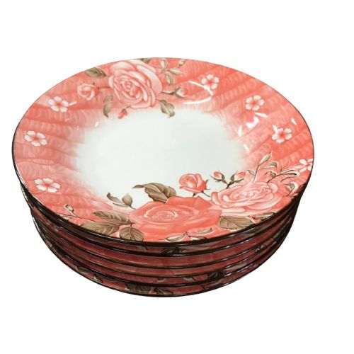 Generic 12pcs Decorated And Elegant Accent Plates, Red