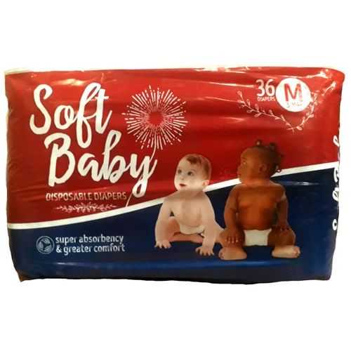 Soft Baby Soft Baby Open Diapers Medium – 6X36’S(5-10Kg) Ex	