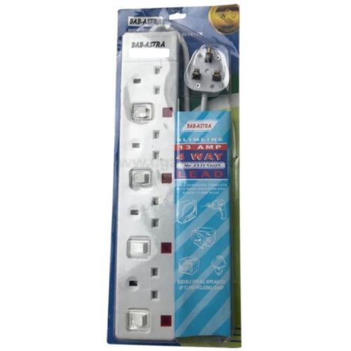 Astra Bab-Astra 4-Way Extension Cable Socket – White