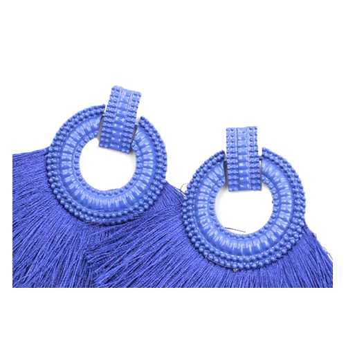 Generic Women’s Summer Blue Unique Earrings With Blue Tassel
