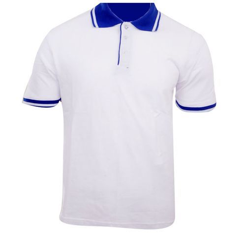 Generic Men’s Short Sleeve Polo Shirt – White,Blue