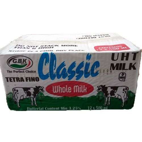 Classic UHT Long Life Milk- 500ml 12 Pcs
