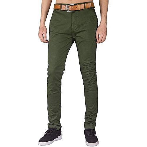 Generic Men’s Khaki Stretcher Trousers – Army Green	