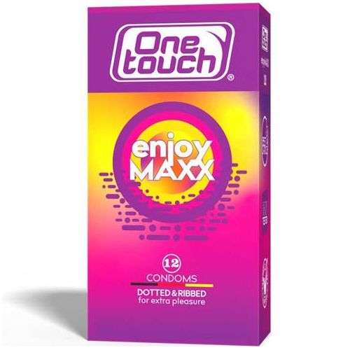 One Touch EnjoyMaxx Condoms,12’s Dotted & Ribbed – Yellow	