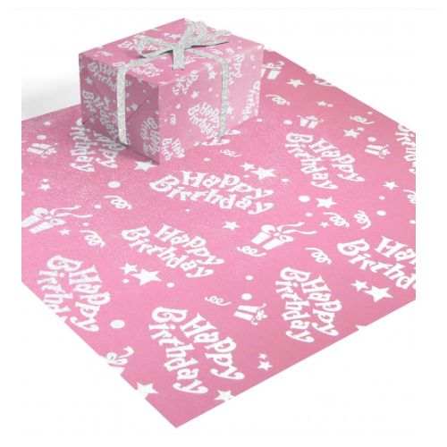 Generic Pack of 5 Wrinkle Free Wrapping Paper – Pink
