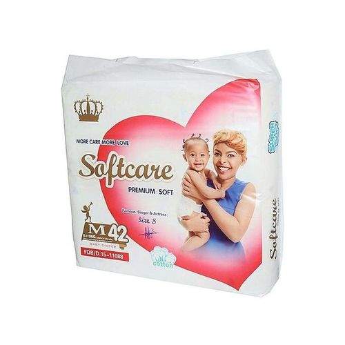 Softcare Premium Soft Diapers, 42 Pieces, Medium – White	