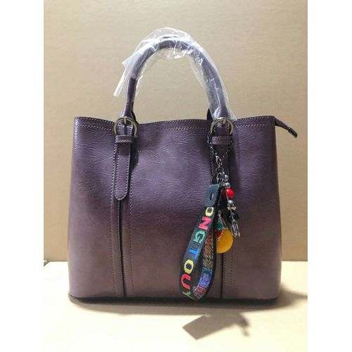 Generic Faux Leather Tote Handbag – Purple	