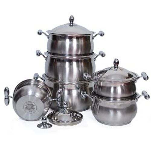 Regail 6 Piece Heavy Stainless Steel Saucepans/Cookware – Silver