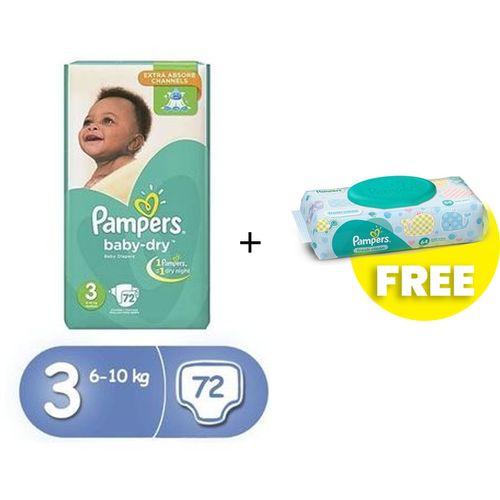 Pampers 1 Pamper Jumbo S3 (4-9kg)-(3x72s) + FREE Pampers Fresh Wipes	