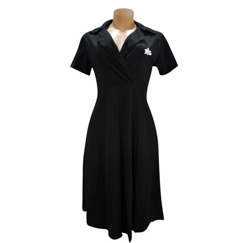 Agelex DLargge Formal Ladies’ Short Sleeve Dress – Black