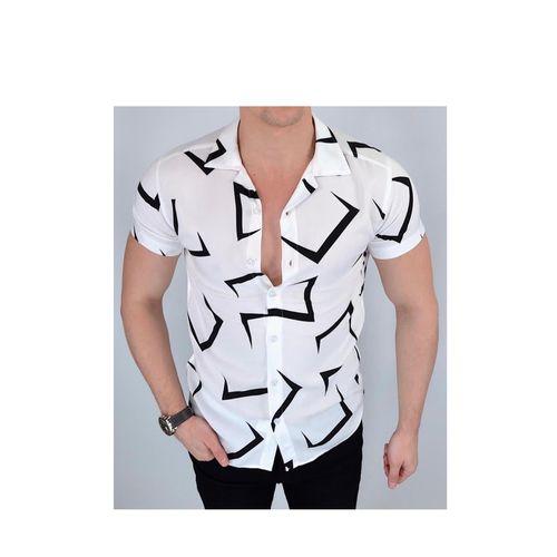 Generic Men’s Causal Short Sleeved Shirt – White, Black