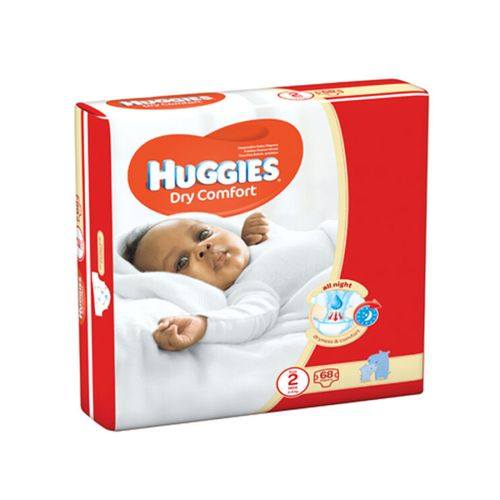 Huggies Diapers Dry comfort 68Pcs, Size 2 (3-6)kg	