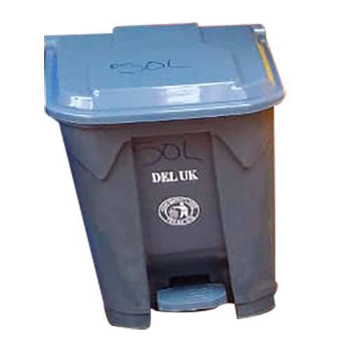 DEL UK Pressing Waste Bin Trash Can – Grey 50L