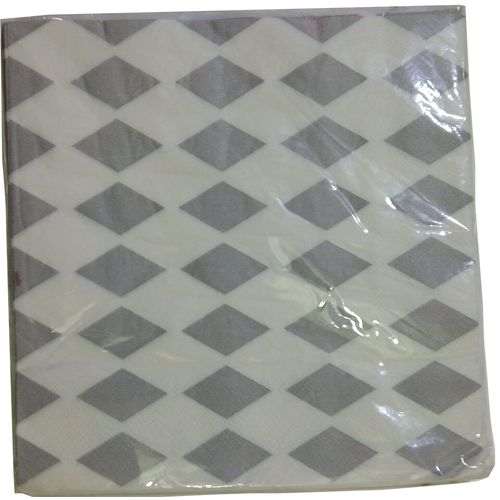 Generic Napkin Serviettes / Tissues (pack has 25 sheets) Grey, White	
