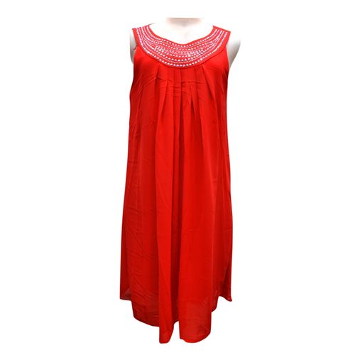 Generic Diamante Neckline Chiffon Dress – Red