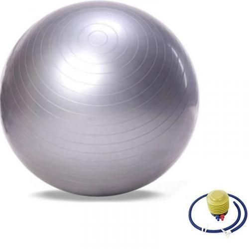 Generic 75cm Gym/Yoga Ball with Inflator – Silver	