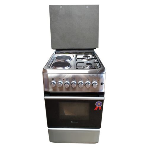 Blueflame Cooker 2 Gas + 2 Electric With Timer And Glasstop – Silver