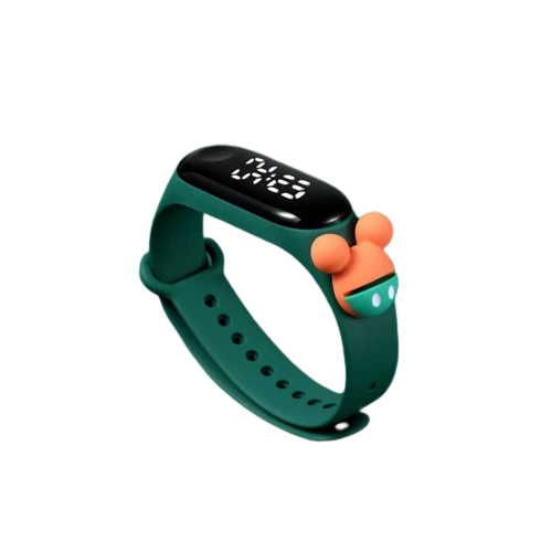 Mickey Led  Waterproof Bracelet Watch - Dark Green