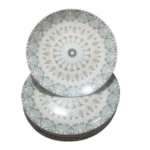 Generic 6 Pieces Of Ceramic Dinner Plates – White/Blue