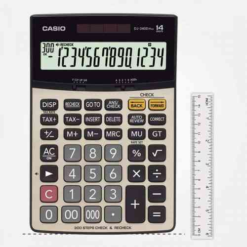 Casio DJ-240D Plus 14 Digits Calculator – Black,Gold