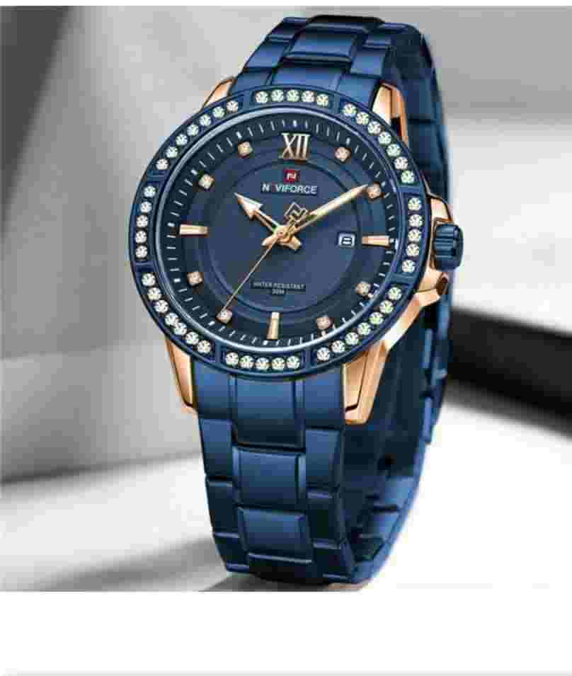 NAVIFORCE NF9187 Fashion Stainless Steel Luxury Quartz Date Display Business Waterproof Wrist Watch