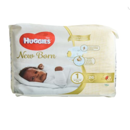 Huggies New Born Diapers, Size 1, 26 pieces	