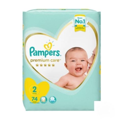 Pampers Premium Care Diapers, Size 2 (3-8kg), Jumbo Pack (Count 74)	