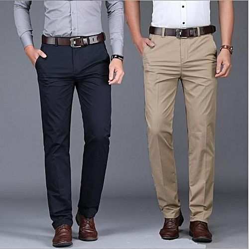 Generic Men’s Formal Trousers – Navy blue,Brown
