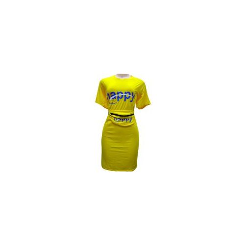 Generic Short dress with a Waist Bag – Yellow
