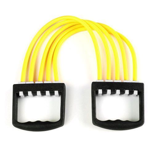 Generic 5 Tubes Resistance Bands Chest Expander BodyExerciser-Yellow	