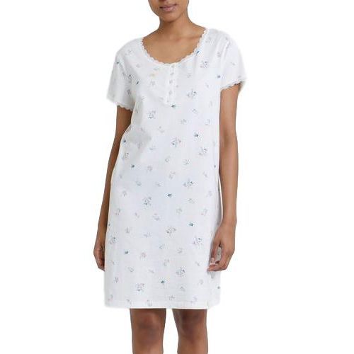 Dunnes Button Trim Floral Nightdress – White