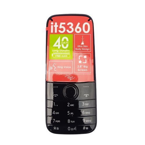 Itel 5360 2.8″ Big Screen, 1900mAh, Wireless FM Phone – Black	