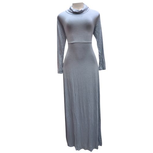 Agelex DLargge Women Long Sleeved Loose Plain Maxi Dress – Grey
