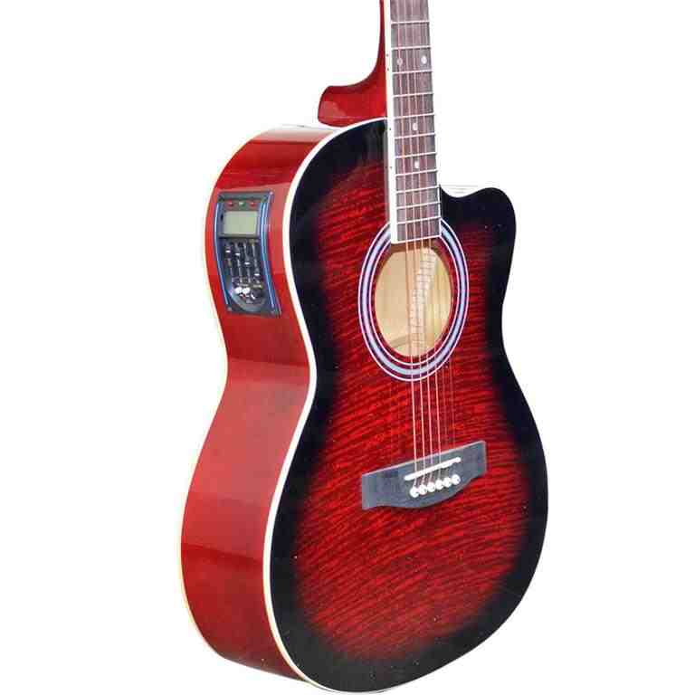 SY AUDIO Amplified Acoustic Guitar - Red
