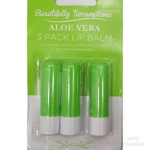 Generic Beautifully Scrumptious Aloe Vera 3 Pack Lip Balm	