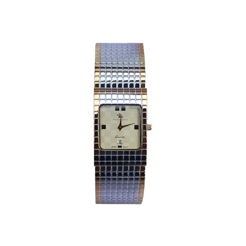 Generic Square Patterned And Chain Strap Women’s Watch – Gold, Silver